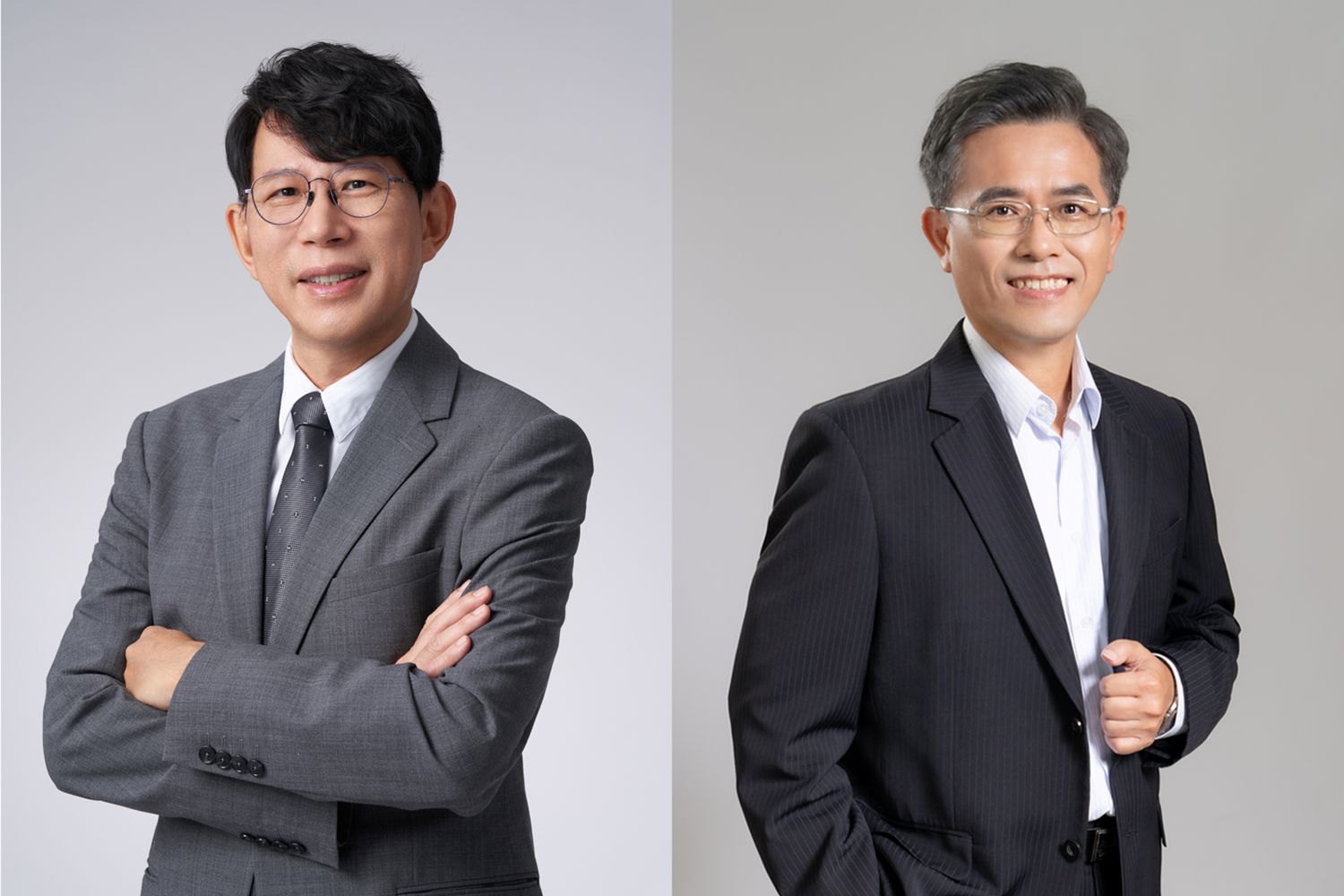 11111 - 報新聞 Mega News 車輛中心通過高階主管人事案,由王正健(左)續任董事長,並由廖學隆(右)升任總經理。(圖/財團法人車輛研究測試中心提供)