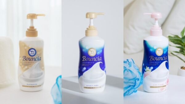 由左至右為：Bouncia極致水潤沐浴乳、Bouncia美肌滋潤沐浴乳-優雅花香、Bouncia美肌滋潤沐浴乳-愉悅花香。(圖/業者提供)