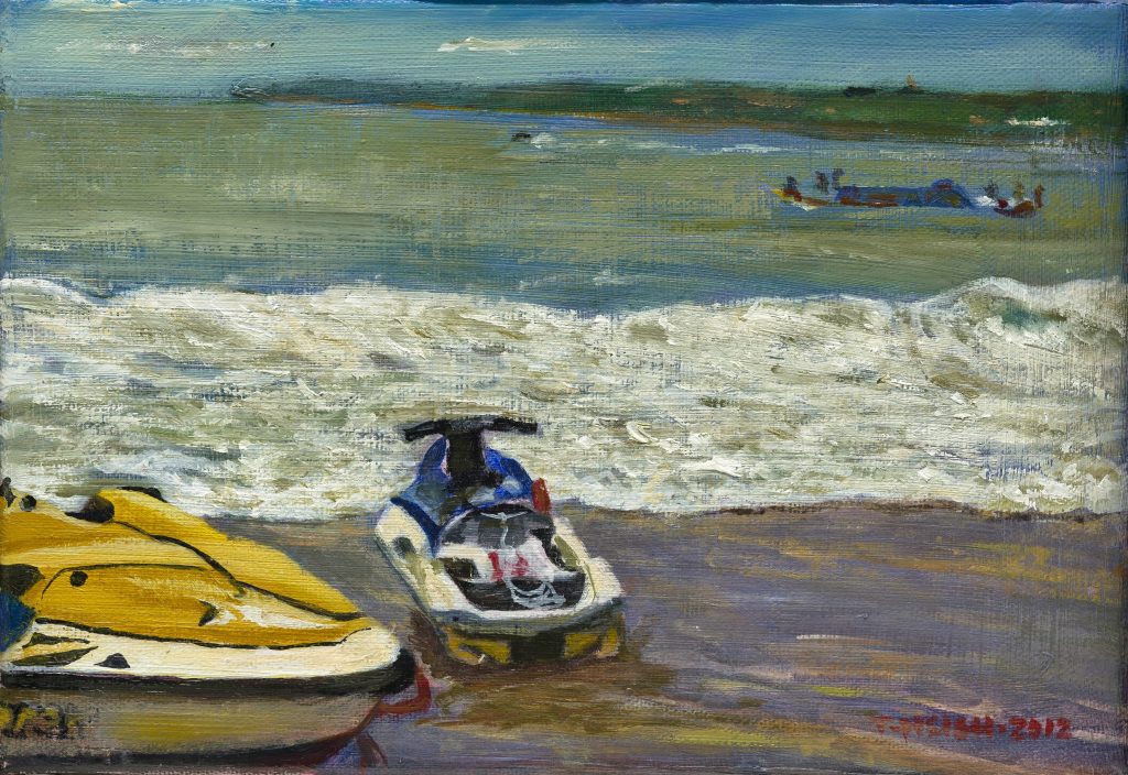 謝東山 墾丁海灘 2012 油彩.畫布 22.5 × 15.5 cm 1F - 報新聞 Mega News 3 2 1024x704 1