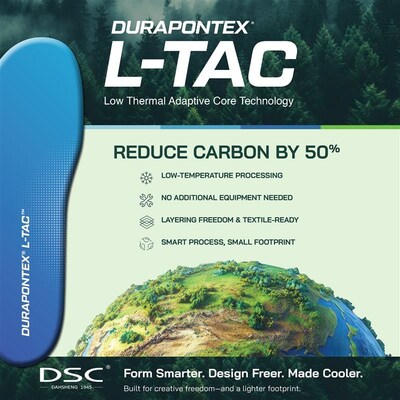 DSC DURAPONTEX® L-TAC震撼登場 - 新一代低溫發泡技術,有效降低能源損耗與碳排放量,堅持品質不妥協。 DSC DURAPONTEX® L-TAC震撼登場 - 新一代低溫發泡技術,有效降低能源損耗與碳排放量,堅持品質不妥協。