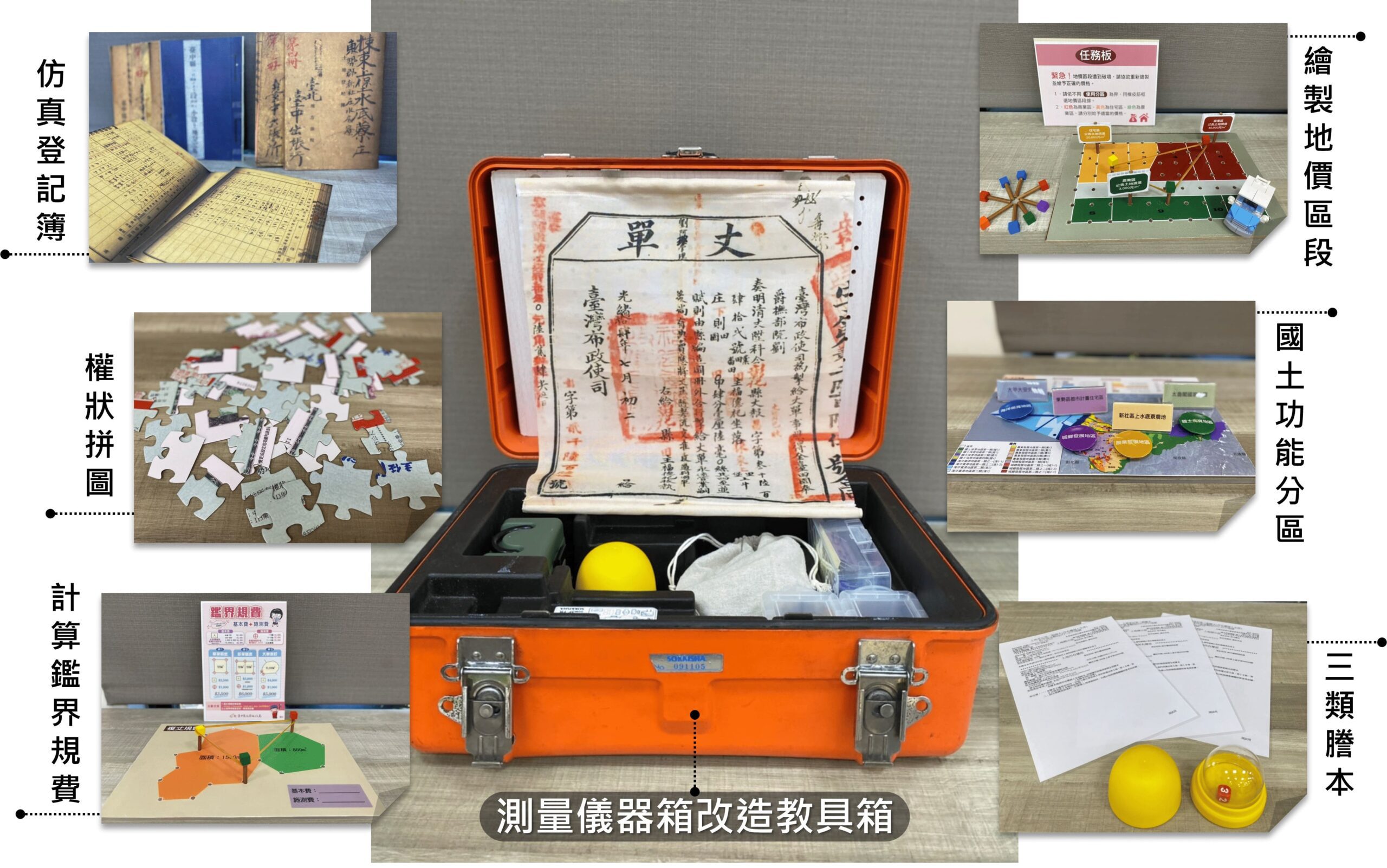 東勢地政事務所將測量儀器外盒改造成教具箱 針對長者及學生舉辦模擬實作之沉浸式體驗活動