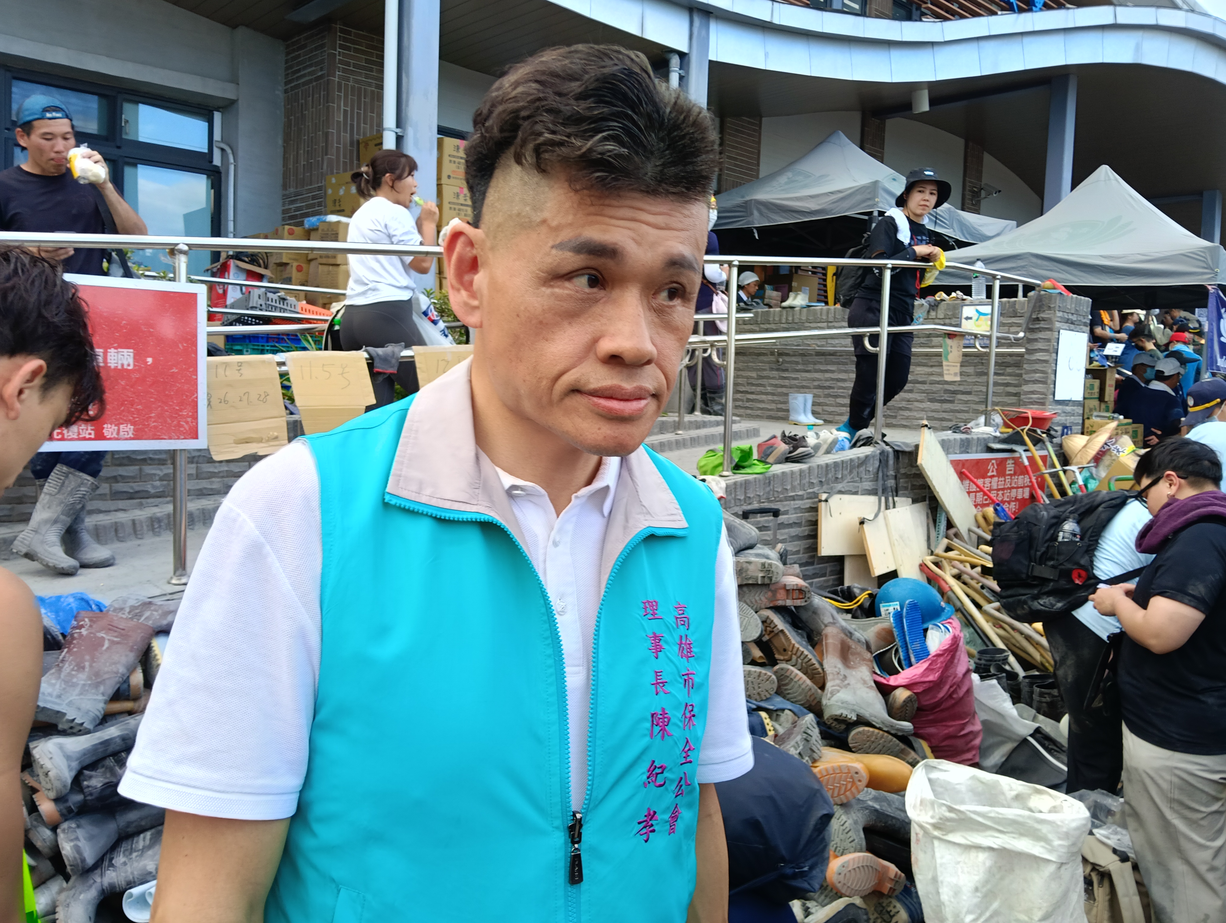 對全國各地民眾到花蓮救災，陳紀孝深表感動。