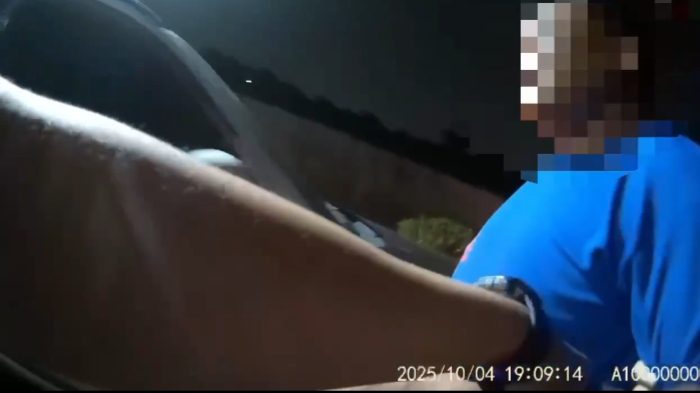 高雄2男口角持剪刀衝突 一刀正中心臟送醫不治 4 警方逮捕兇嫌吳男法辦。民眾提供